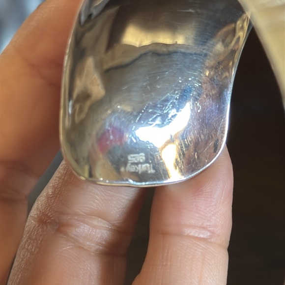 COACH STERLING SILVER HAMMERED CUFF BRACELET - Picture 5 of 5